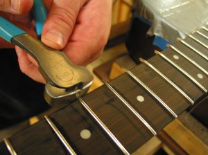 Refret on a Vintage Kel Kroydon Acoustic